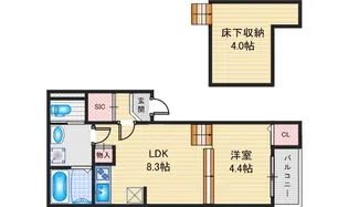 ハーモニーテラス坂井戸町【1階】の間取り