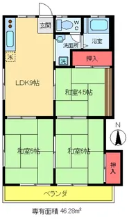 桜ビラA棟【2階】の間取り