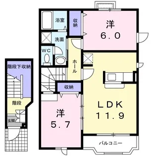 エクセレンテ北原 B【2階】の間取り