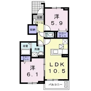 アイランド ヒルズ II【1階】の間取り