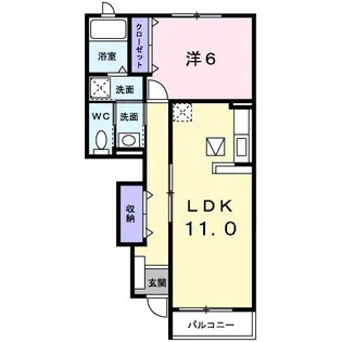 エテルノデーア酒門B【1階】の間取り