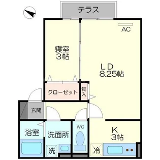 クラインガルテンB棟【1階】の間取り