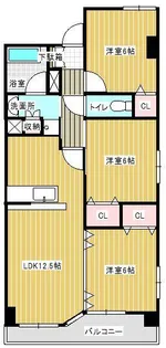 泉ロイヤルタワーST【6階】の間取り