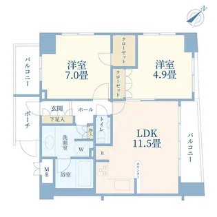クオリア銀座三丁目【12階】の間取り