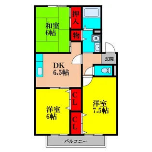セジュール南江口II【1階】の間取り