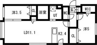 ALPHA RESIDENCE 円山北2条(アルファレジデンス円山北2【3階】の間取り