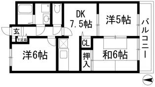 ハーモニーマンションD【3階】の間取り