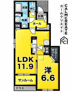 カルム・ベル・メゾン綾部【1階】の間取り