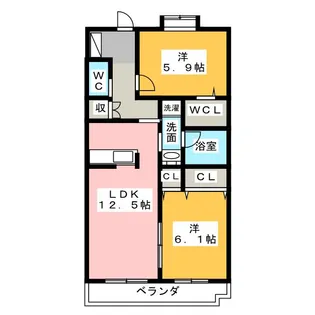 アルトソレイユ【3階】の間取り