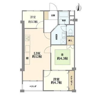 希望が丘第三コーポラスA棟【6階】の間取り