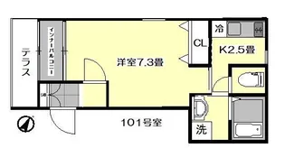 メゾンリジエール【1階】の間取り