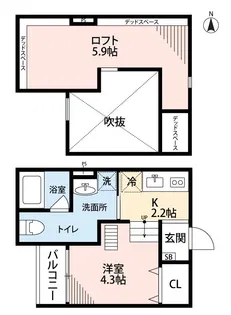 Attic堺【2階】の間取り