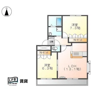 アンジュ壱番館【3階】の間取り