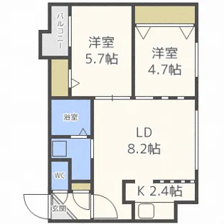 Norte15(ノルテ15)【3階】の間取り