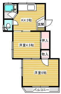 富士見荘【2階】の間取り