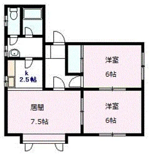 2LDKの間取り画像