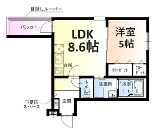 フジパレス法善寺【3階】の間取り