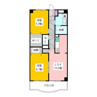 インペリアル芝久保【1階】の間取り