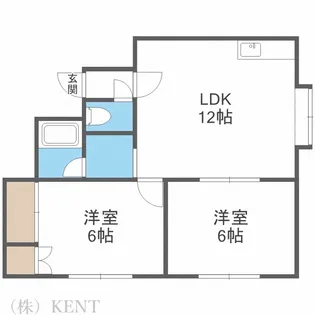 2LDKの間取り画像