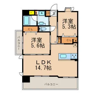 ベレッツァ門司【4階】の間取り
