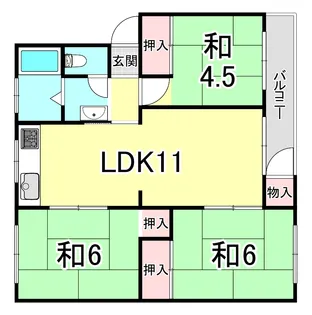 神陵台東住宅50号棟【3階】の間取り