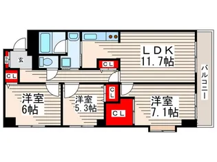 アルトジャルダン【7階】の間取り