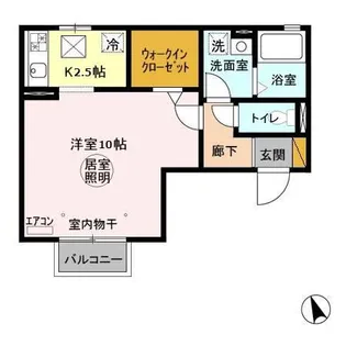 茨城県水戸市千波町【アパート】の間取り