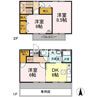 岡山県岡山市北区野田4【一戸建】の間取り