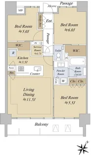シティハウス大塚ステーションコート【5階】の間取り