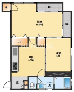 山王ハイツ【6階】の間取り