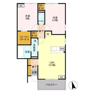 ヴァンクール B【2階】の間取り