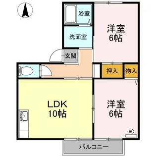 クレストコート B【2階】の間取り