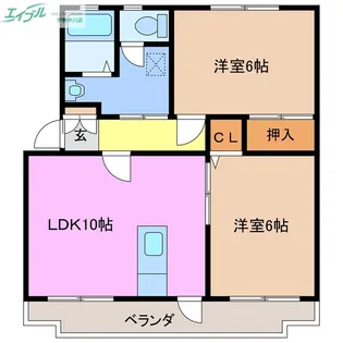 コーポワールド C棟【3階】の間取り