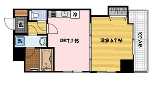 エススリーでじま【6階】の間取り