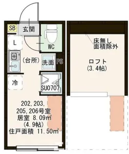 ハーモニーテラス下井草II【2階】の間取り