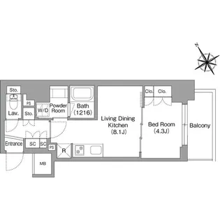 東京都台東区蔵前4【マンション】の間取り
