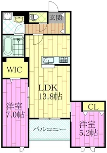 カーサコンフォート【2階】の間取り