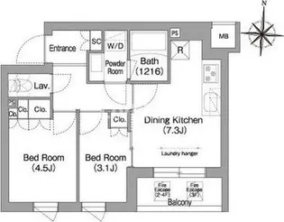 コンフォリア・リヴ南品川【3階】の間取り