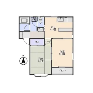 群馬県前橋市龍蔵寺町【アパート】の間取り