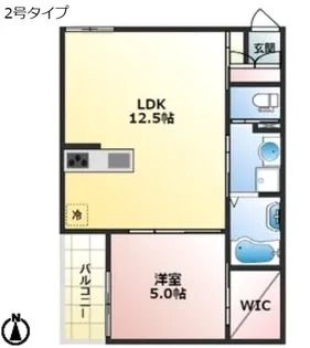 1LDKの間取り画像