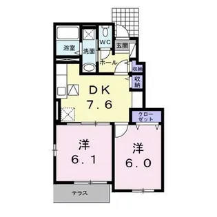 ソレイユロジュマンA【1階】の間取り