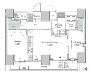 東京都板橋区大山東町【マンション】の間取り