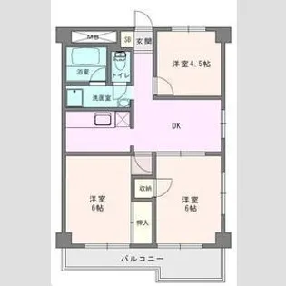 ロイヤルハイツ吉岡B【5階】の間取り