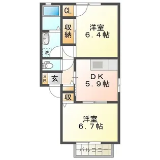 ベルサイド【1階】の間取り