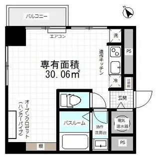 ライオンズマンション御苑前【4階】の間取り