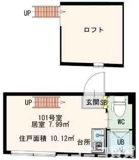 抜弁天フラット【1階】の間取り