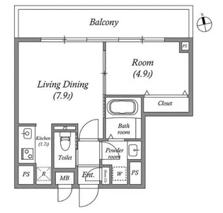 コスモグラシア内神田【6階】の間取り