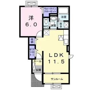 ウェストホール【1階】の間取り
