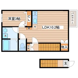 AIN MINAMISENDAI【2階】の間取り