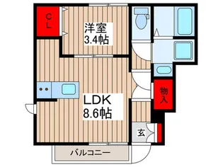 セレッソ一之江【1階】の間取り